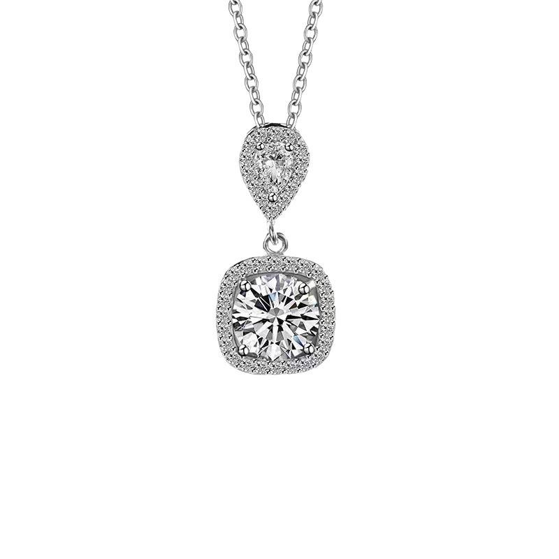 S925 Sterling Silver Water Drop Moissanite Necklace - Elegant Women's Light Luxury Clavicle Chain Gift.