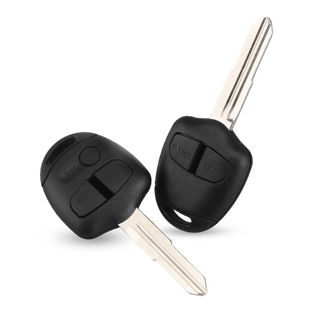 Fjernkontroll Bilnøkkel Skall Fob Etui Deksel for Mitsubishi Lancer Grandis Evolution Outlander Nøkkel 2 3 Knapper MIT11/MIT8 Blad