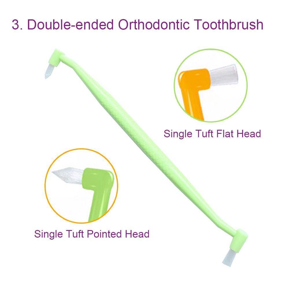 Factory 6Pcs Plastic Soft Small Head Orthodontic Toothbrush Deep Clean Braces Interdental Brushes for Home Use