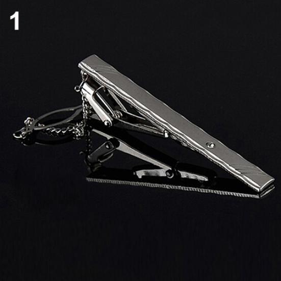 Gentleman Wedding Business Silver Metal Simple Suit Necktie Tie Clip Bar Pin