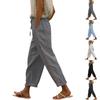 Women's Loose Fit Lightweight Breathable Casual Pants with Side Lace Cutout Pocket Design Vintage Style Long Trousers for Everyday Wear