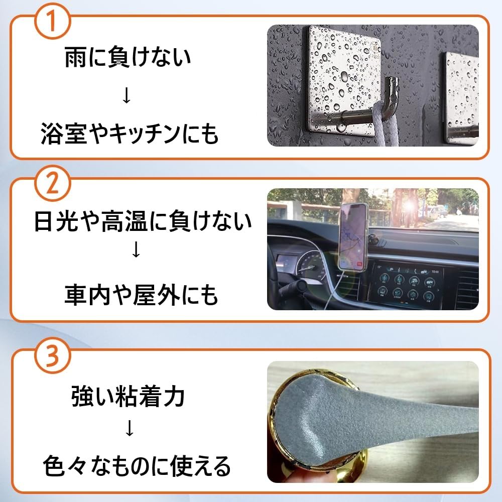 adhesive High suitable for indoor and outdoor use 30mm Removable, ultra-strong double-sided tape. viscosity, heat-resistant, waterproof, (20 pieces,