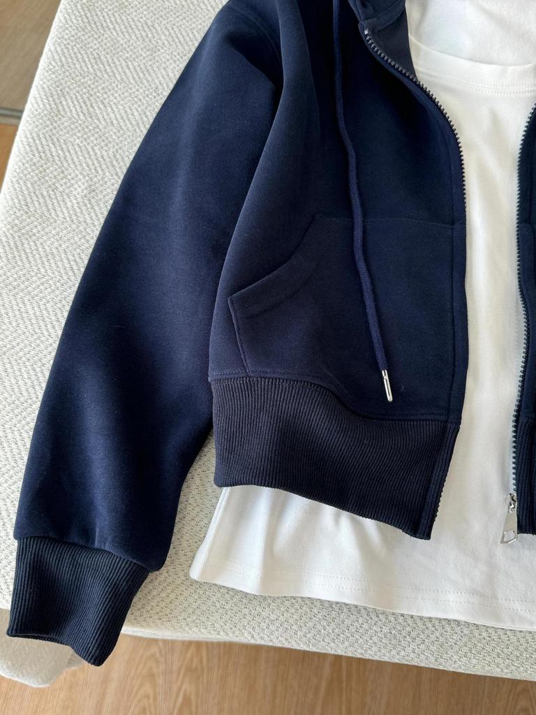 Dámská růžová mikina s kapucí - Jaro/Podzim 2024 Ležérní volný střih Krátká bunda