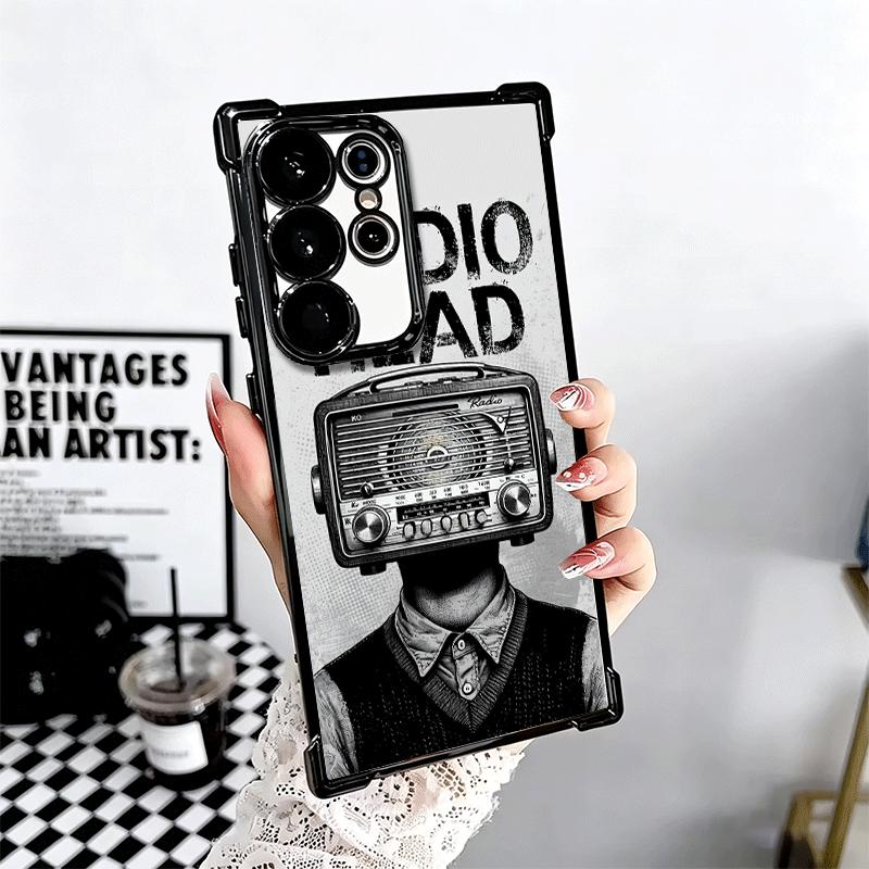 R-Radiohead Bnad Plating Phone Case For Samsung Galaxy S24 S25 FE S26 Edge S23 Ultra S22 S21 Plus S20 Anti-Fall Airabag Cover