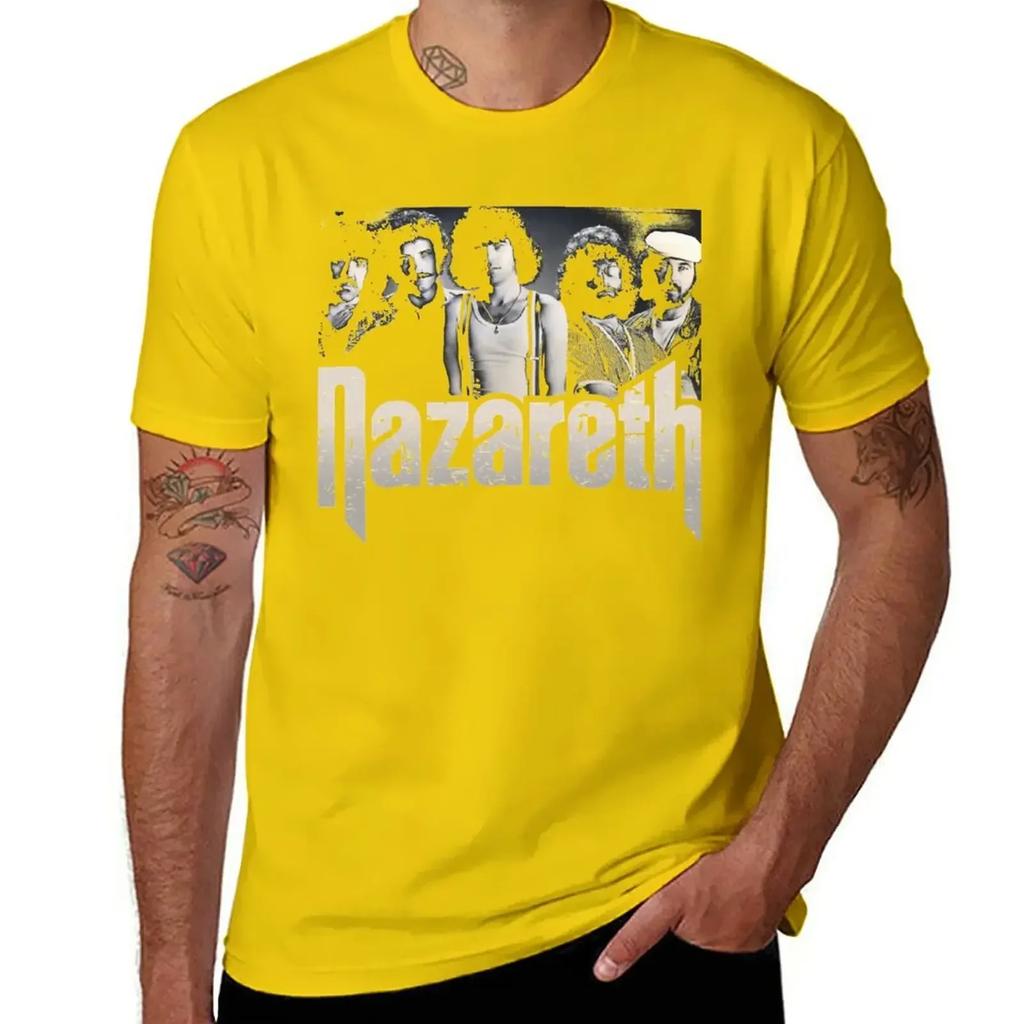 NAZARETH BAND T-Shirt Plus Size Tops Vintage Clothes Plain Black T Shirts Men