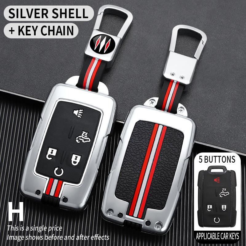 Car Key Case Cover Shell Fob For Chevrolet Colorado Silverado 1500 2500HD 3500HD GMC Yukon Sierra Canyon Keychain Accessories