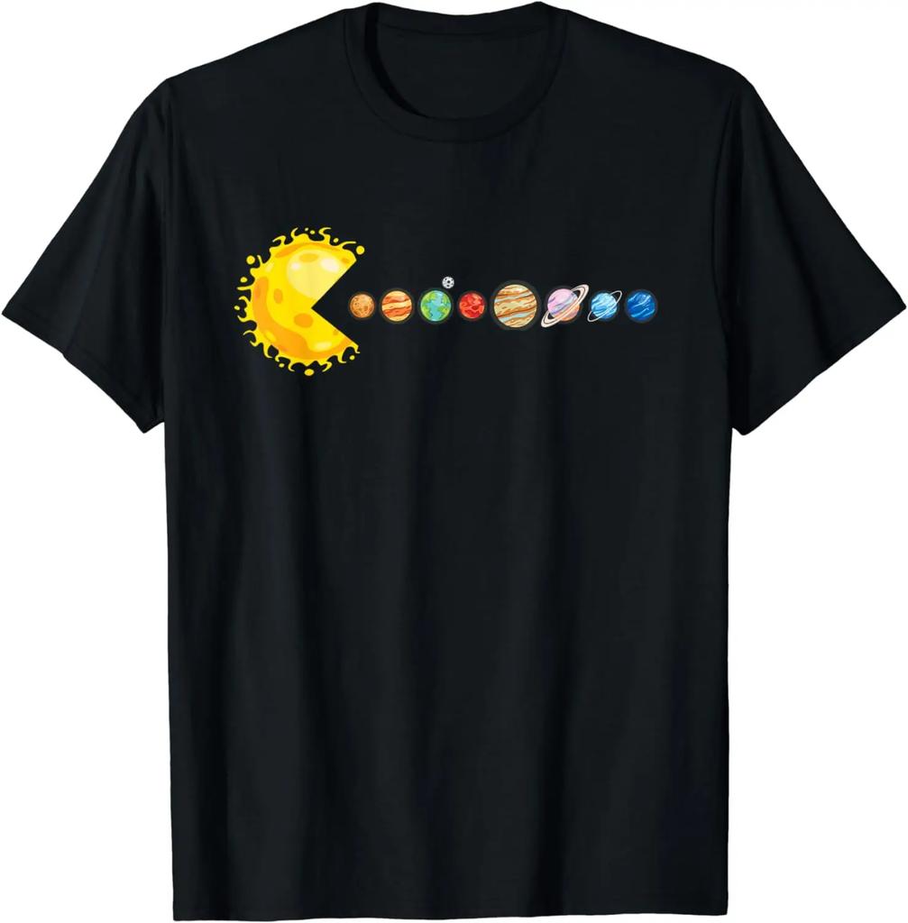 System planetarny gwiazda jedzenie planet słońce zabawna koszulka z astronomią graficzne t-shirty odzież damska topy Women