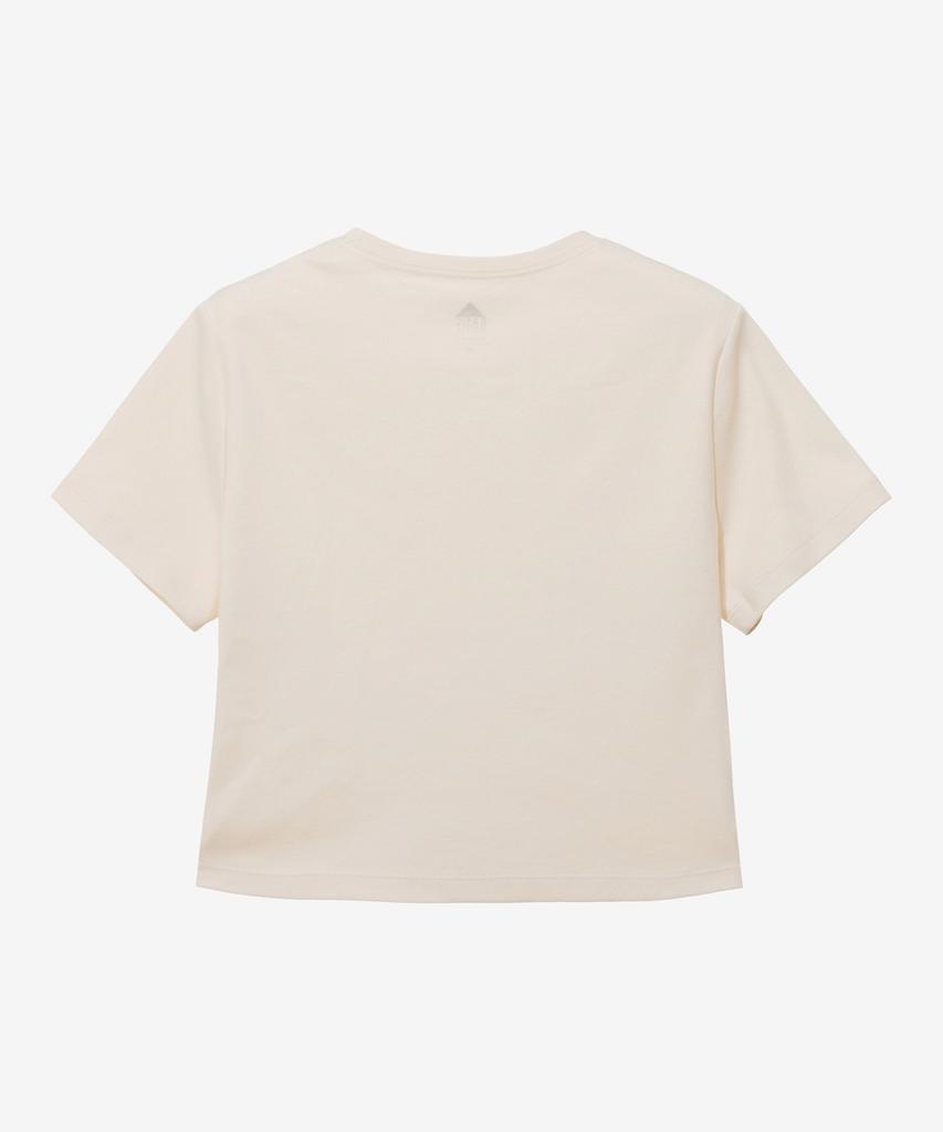 BASIC HOUSE Women'S Round Crop Short Sleeve T-Shirt Cream Lats0202