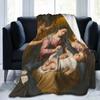 Virgin Mary Blanket Our Lady of Guadalupe Flannel Blanket Warm Gifts for Mom Cozy Fuzzy Throw Sofa Couch Bedding Living Room