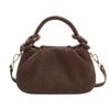 PU Leather Solid-color Woven Shoulder Bag Moderate Capacity Crossbody Bag  Vacations