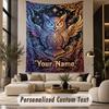Owl Birds (194) Theme Personalized Tapestry Custom Name Text Wall Hanging Tapestry Home Background Decoration
