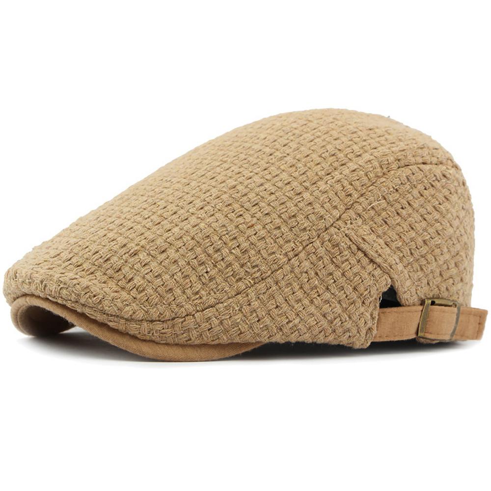 HT4957 Berets Men Women Autumn Winter Knitted Hat Vintage Artist Painter Beret Hat Male Female Ivy Flat Cap Adjustable Beret Cap