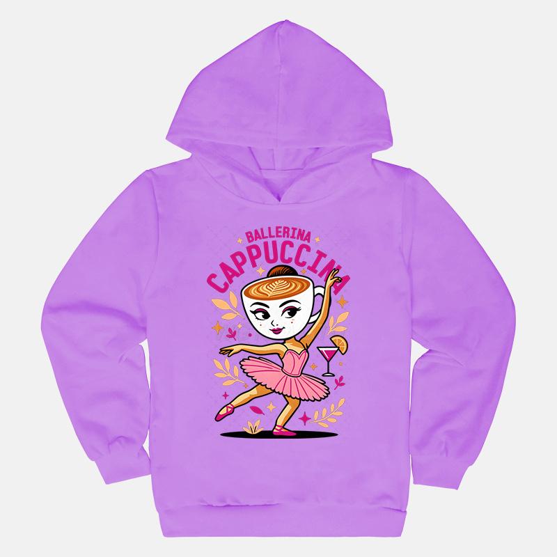 Funnu Mikina s kapucí Oblečení pro holčičky a kluky Potisk Balerína Cappuccina Módní Ležérní Mikiny Svršky