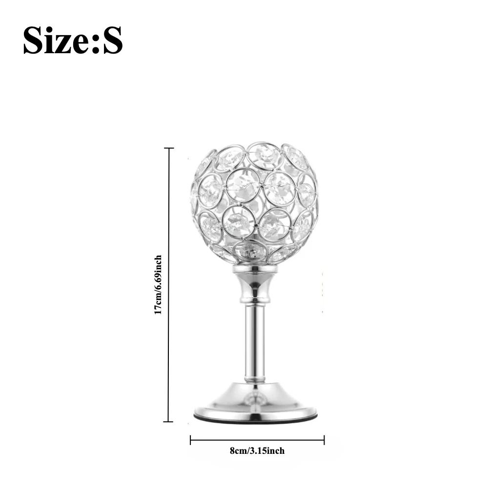 

1 Pcs Crystal Candle Holders Bulk, Shiny Candlestick Holder for Wedding Halloween, Christmas, Birthday Party Holiday,Home Decor