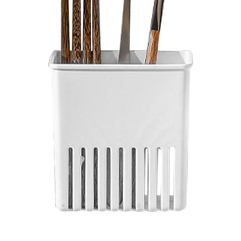 Kitchen Cutlery Storage Rack Plastic Chopsticks Holder Wall Hanging Cutlery Drainage Basket Chopsticks Forks Storage Box