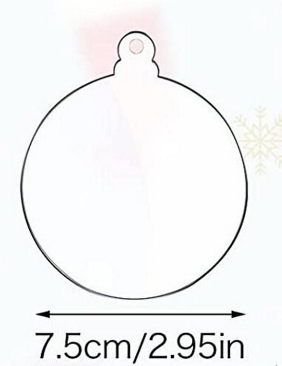 Klare Acryl DIY Weihnachtskugeln mit rotem Band zum Aufhängen am Baum