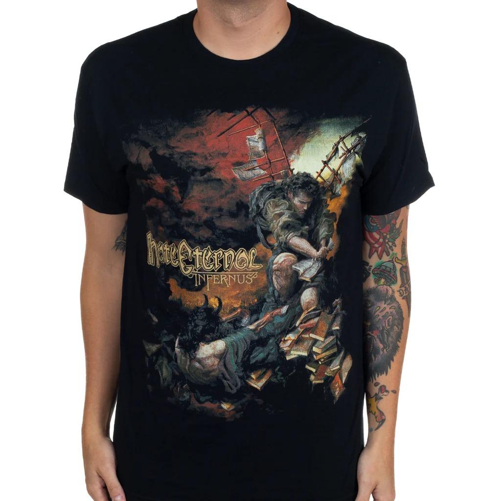 Hate Eternal Infernus Men s T-Shirt Short Sleeve Cotton Tees Retro Metal Band Oversize Tops Brand T-shirt Men Clothes Streetwear S