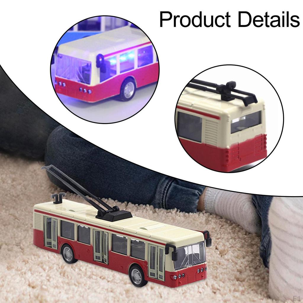 Classic Tram Model Transport Car 1:90 Scale Collectible Alloy Birthday Gifts Interactive Decor