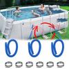 2 Pack Blue PVC Pool Hoses 1.5m Length 31mm Inner Diameter 33mm Outer Diameter for Above Ground Pool Filtration Needs