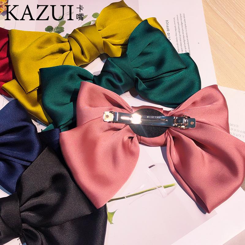 Big Hair Bow Ties Hair Clips Satin Two Layer Butterfly Bow For Women Accessories Barrettes for School Christmas Gift