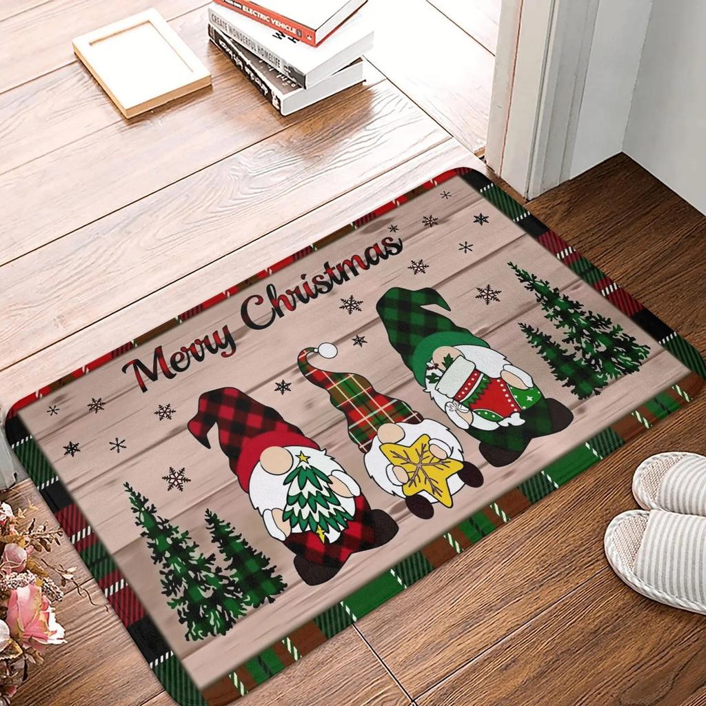 Christmas Gnome Carpet Festive Non-slip Doormat Suitable for Living Room Bedroom Sofa and Entryway Areas Home Decor Rug