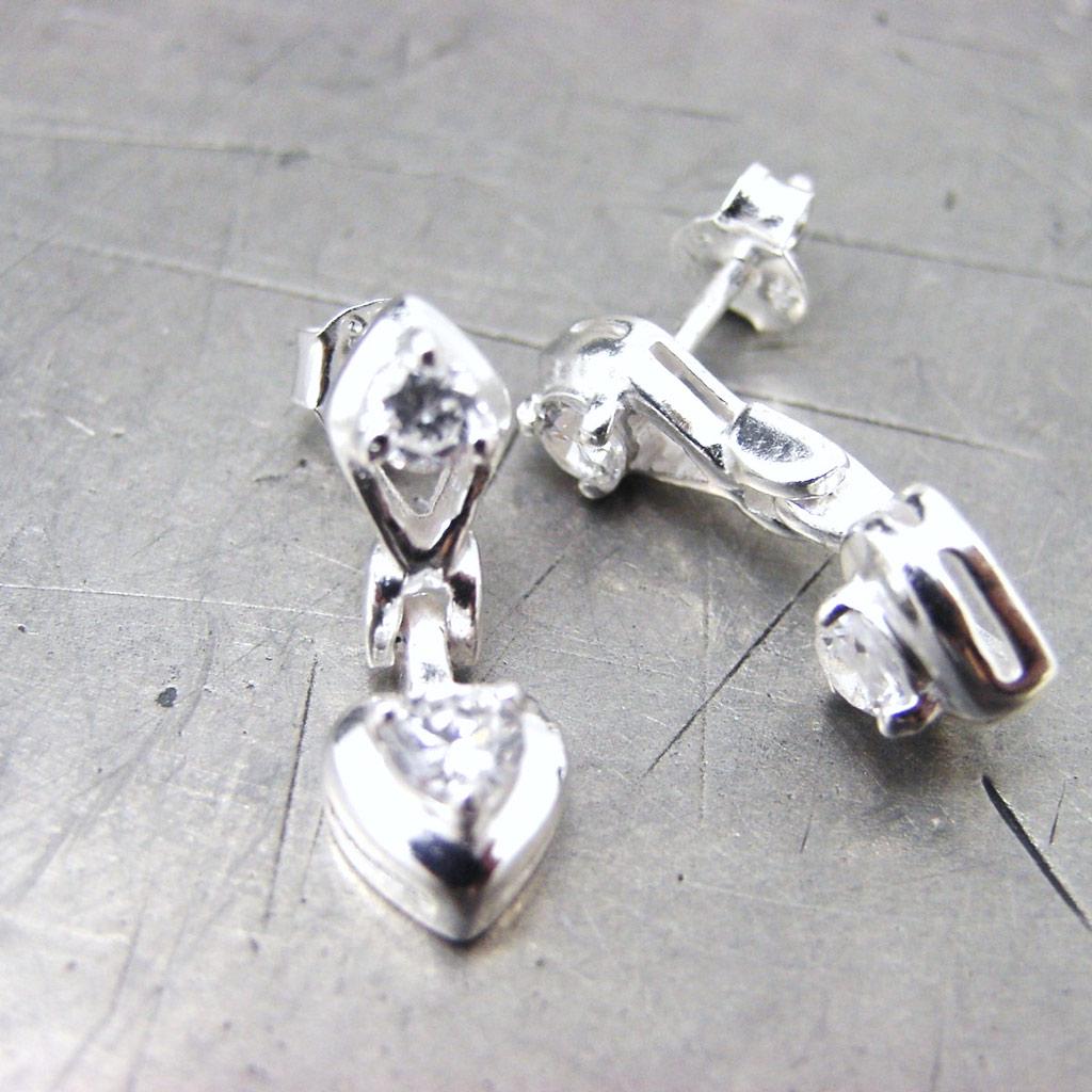 Les Trésors De Lily [G1936] - Silver 'Love' Earrings