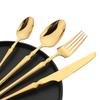 JANKNG 24Pcs White Gold Tableware Set Stainless Steel Dinnerware Spoon Fork Knife Cutlery Kitchen Food Flatware Silverware Set