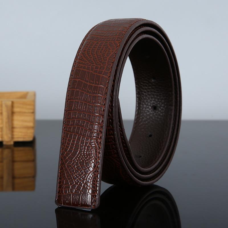 Men s Crocodile Pattern Leather Belt: Trendy, High-Quality, Versatile Korean-Style Buckle Waistband