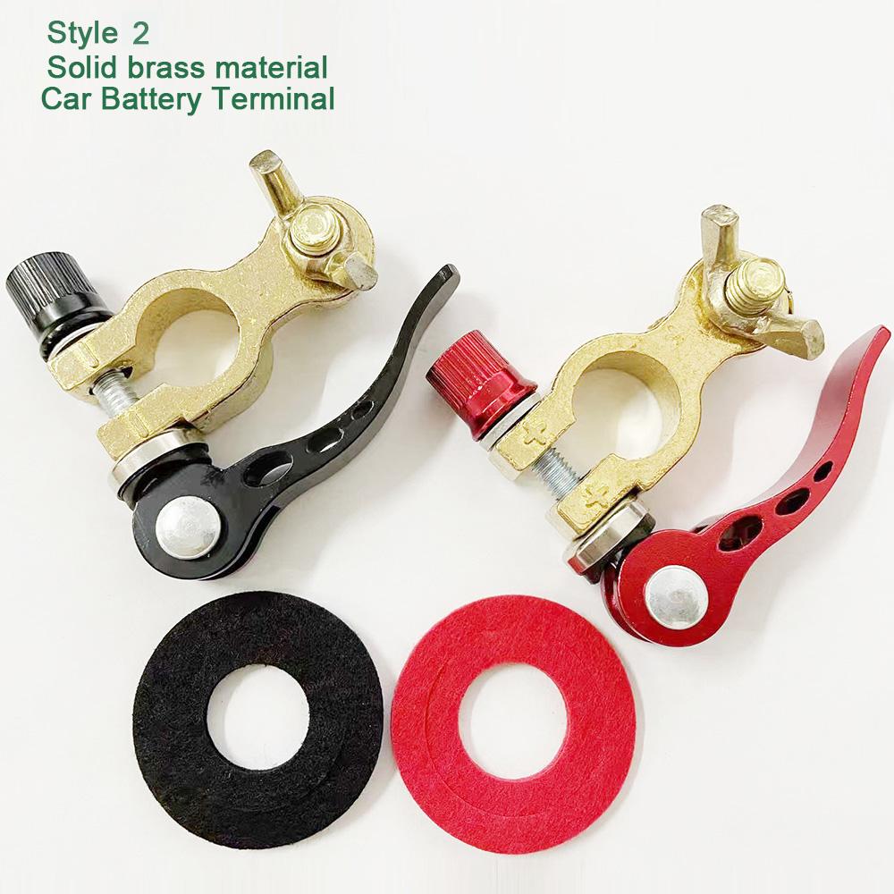 1 Paar Autobatterieklemmen Messing Schnellverschluss Autoanschluss Batterie Bornes Kabel Terminal Adapter Klemmen Clip Schraube Top Post