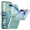 Voor Samsung Galaxy Z Flip 7 Hoesje met Scharnierbescherming, Ingebouwde Schermprotector Schokbestendige All-Inclusive Telefoonhoes voor Z Flip 7 - Lichtgroen