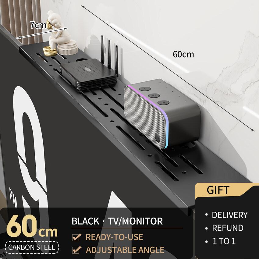 Adjustable Computer Monitor Rack TV Set-Top Box Holder Shelf Monitor Screen Bracket Router Remote ControlStorage Organizer Shelf