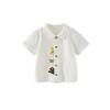 [Bamboo Cotton T] Mini Balabala Boys' Short Sleeved Shirt with Soft and Breathable Open Collar, Animal Open Collar Top for Summer