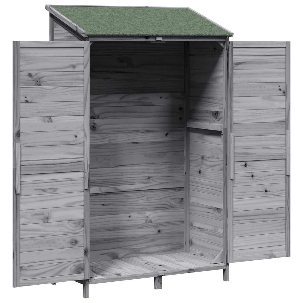 Garden Shed Gray 106.5 x 56 x 176 cm Solid Spruce Wood