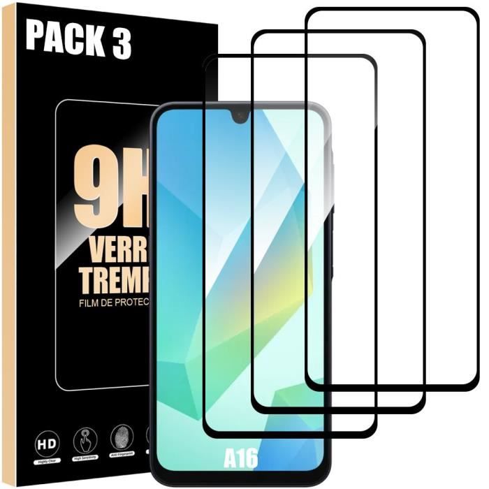 Protecteur d'écran - Verre Trempé - Samsung Galaxy A16 - Lot de 3 - Résistant aux rayures - Antichoc