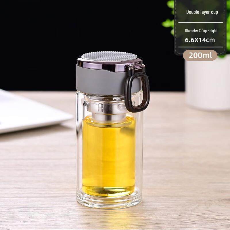 Shangqi Double-Wall Borosilicate Glass Portable Water Cup