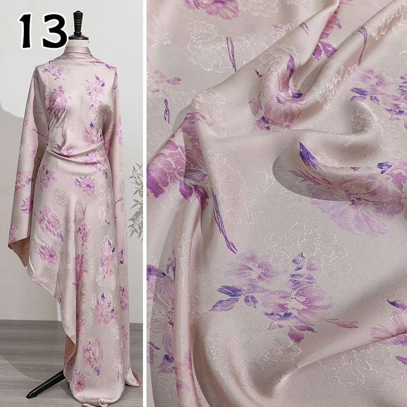 50*143cm Chinese Style Jacquard Rayon Fabric Luxury Xiangyun Yarn Drape Fabric For Diy Sewing Qipao Cheongsam Hanfu Dress Coat