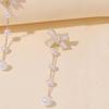 911 Silver Needle Oil Drop Bow Pearl Stud Earrings Fashion Design Earrings Internet Celebrity Temperament Personality Trendy Earrings E8111