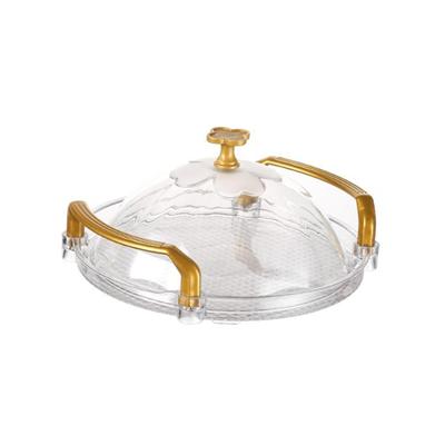 Cake Tray with Dome Serving Tray, Decorative Dessert Snack Tray Fruit Dessert Tray for Tea, Food Breakfast