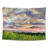Wall Hanging Tapestry Sunflower Lavender Oil Painting Landscape  Room Decoration Background Cloth