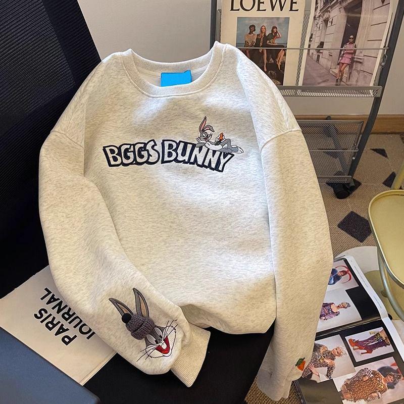 

2025 Women s Autumn Embroidered Sweatshirt with 3D Decoration - Fashionable Retro Cotton Blend Top L