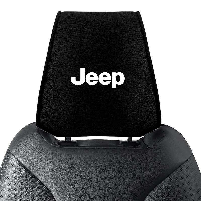 

Cup Holders Car Headrest Cover Auto Head Pillow Pillowcase Car Sticker For Jeep Renegade Wrangler Cherokee Patriot Trail Hawk Co бежевый