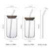 Creative Wide Mouth Mason Jar Drinking Glasses with Bamboo Lids and Straws Cute Reusable Smoothie Cups Iced Coffee Cup