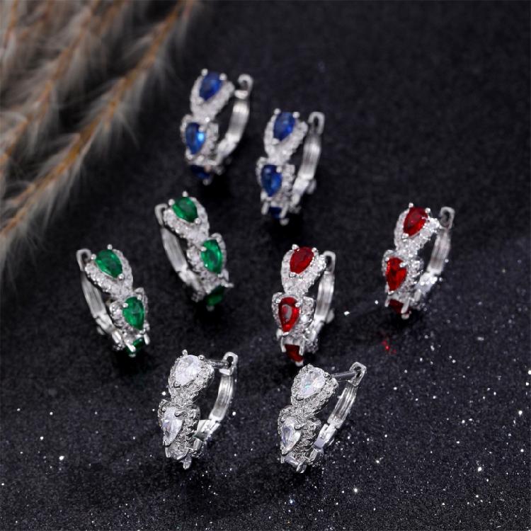 Elegant Hoop Earrings with Zirconia Sophisticated Zirconia Hoops Ear Rings for Women Suitable for Formal Event