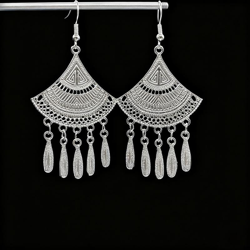 Ethnic style earrings Alloy silver-plated Miao ethnic minority Dong Yi earrings Earrings