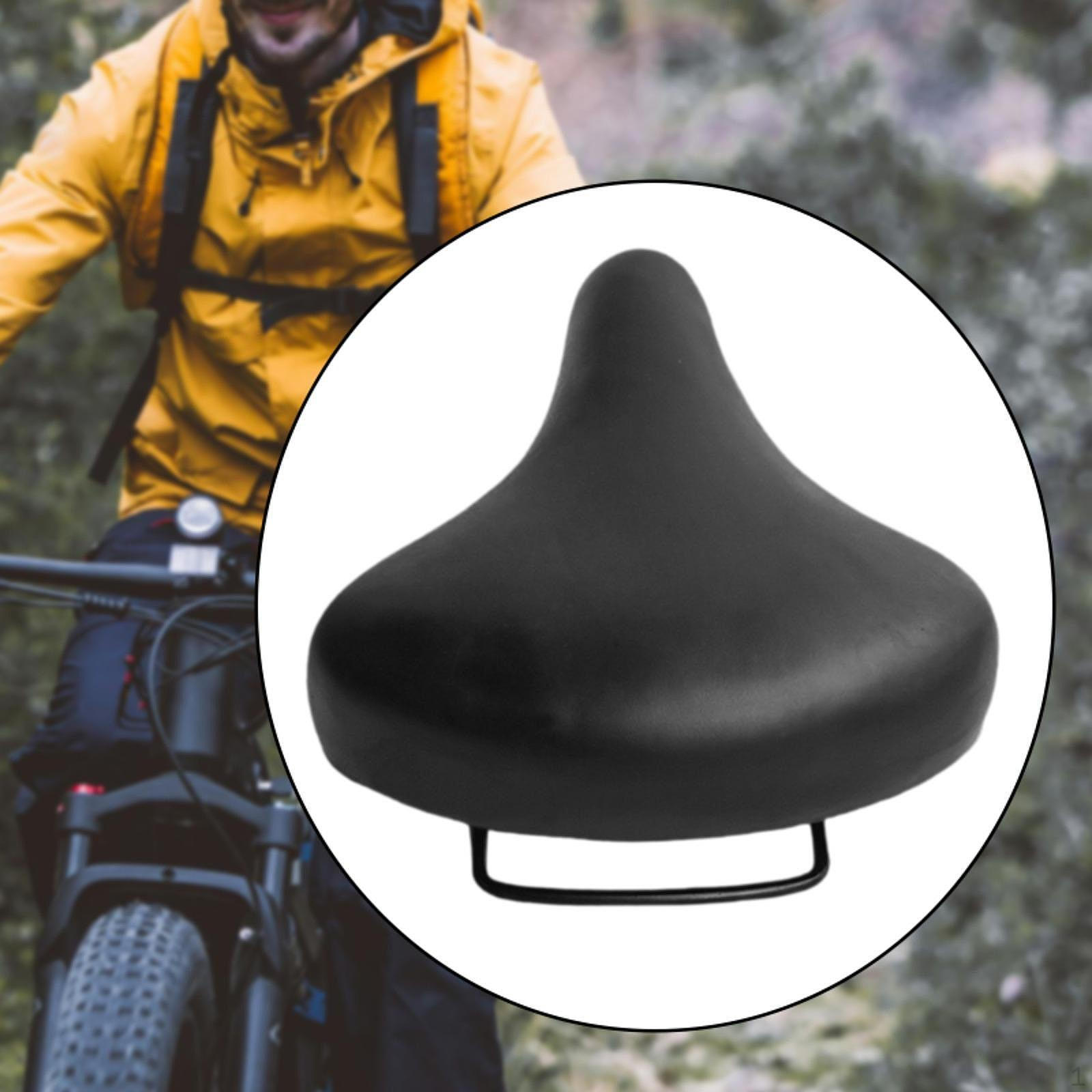 Saddle Bike Seat Shock Absorption Lightweight Thickened PU Leather Black Seat Only