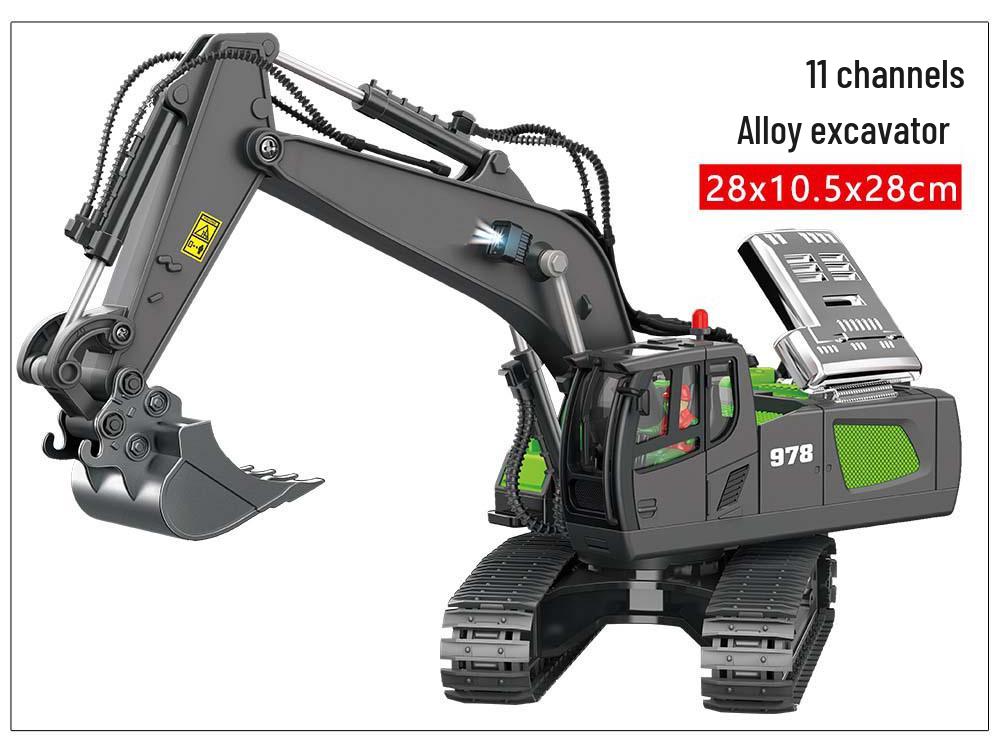 Free Shipping Remote Control Alloy Excavator, Engineering Vehicle, Dump Truck & Bulldozer Toy for Kids