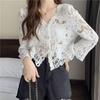 Women's Bohemian Hollow Knit Cardigan - Cotton Short-Sleeve, Lightweight for Spring/Summer