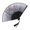 Chinese Ancient Folding Fan Vintage Exquisite Print Bamboo Folding Fan with Tassel Classical Dance Fan Home Decoration Craft
