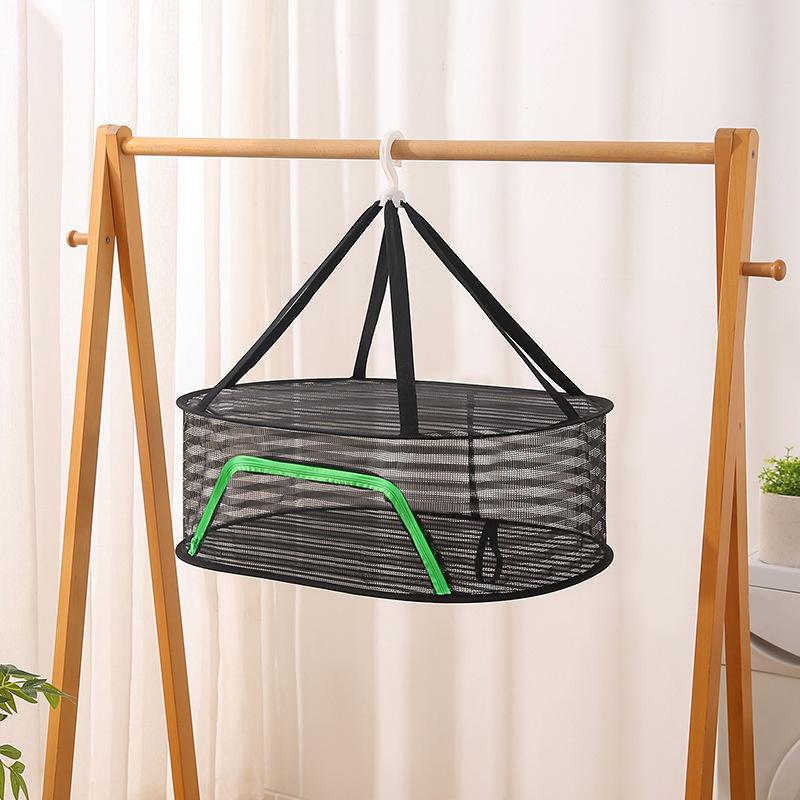 Folding Food Drying Net Anti-Mosquito Dry Rack for Herbs Hanging Basket Dryer Bag Mesh Drying Net for Vegetable Fruit