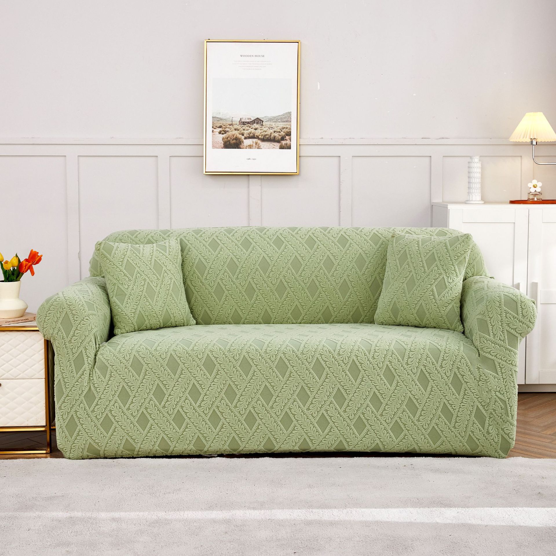 

Чехол для дивана Жаккардовый комбинированный универсальный эластичный чехол для дивана-полотенца Нескользящий одинарный двойной ленивый чехол для дивана 90-140cm